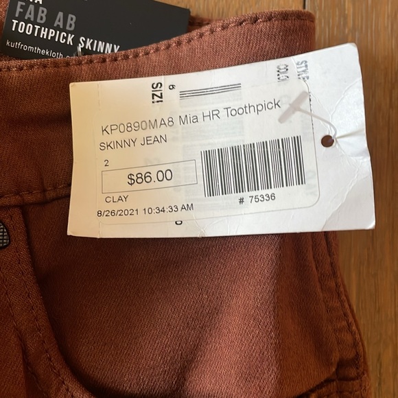 NWT KUT From the Klorh Mia HR Toothpick Skinny Jean- Clay- Size 2 - Picture 9 of 9